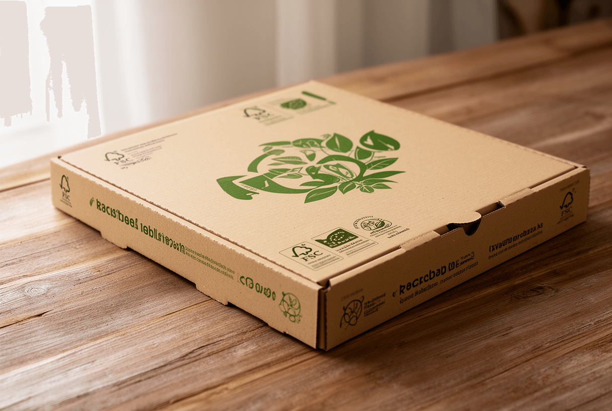 boîte pizza écologique en carton kraft FSC personnalisée